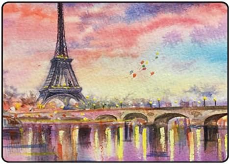 XOLLAR Puha, Nagy Gyerek Szőnyeg Puha Gyerekszoba Baba Mászik Játszik Mat Akvarell Eiffel-Torony Párizs Szőnyeg Gyerek Szoba, Nappali, Hálószoba