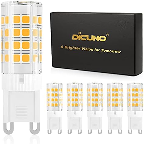 DiCUNO G9 LED Fény 4W Izzó 40W Halogén Csere Meleg Fehér 3000K, G9 Bi-Pin Kerámia Alap 120V 450LM Nem szabályozható a Csillár