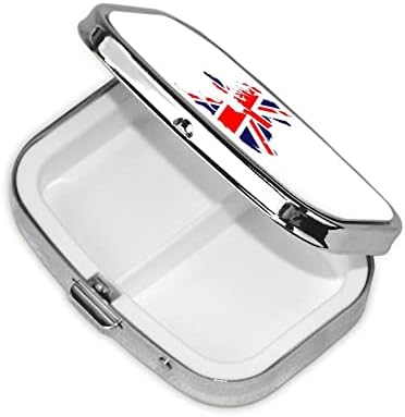 Brit Zászló Térkép Tér Mini Tabletta Doboz Fém Gyógyszer Szervező Utazási Barátságos Hordozható Tabletta Esetében