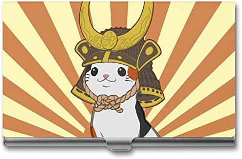 Japán Bobtail Macska Hordja Szamuráj névjegykártya tartó Fém Zsebében Üzleti Kártya Esetben Személyre szabott Kártya Tárca a Férfiak