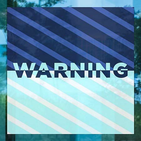 CGSignLab | Warning -Csíkos Kék Ablak Ragaszkodnak | 12x12