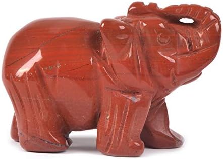 Faragott Természetes Vörös Jáspis Drágakő Elefánt Gyógyító Őrző Szobor Figura Mesterségek 2 inch