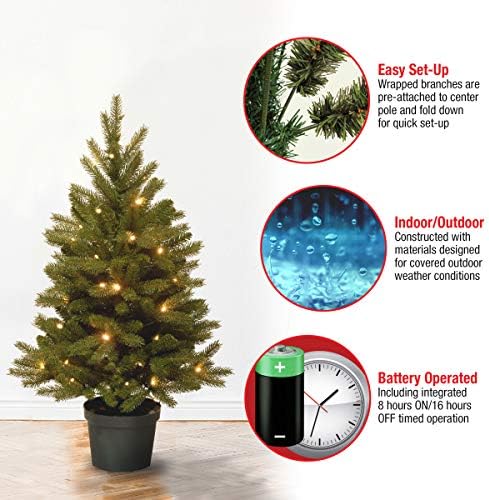 Nemzeti Fa Társaság 'Valóság világít Mesterséges karácsonyfa a Bejárat Tartalmazza Előre Felfűzve LED-Lámpák, valamint Pot