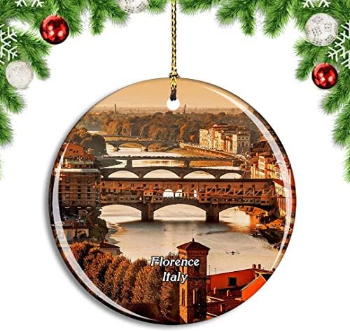 Weekino Olaszország, Firenze Toszkána Építészet, Város, Karácsony, Karácsonyfa Dísz, Dekoráció Lógó Medál Dekoráció Város