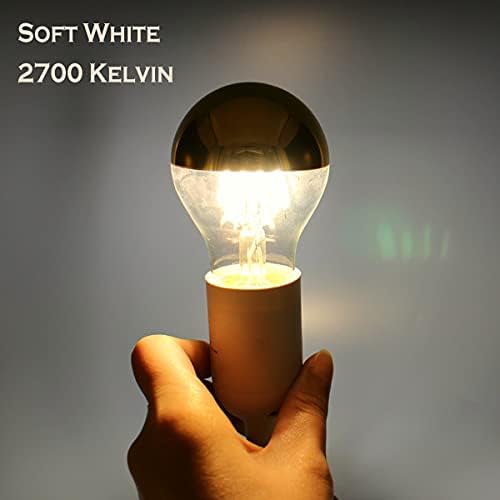 MAPCYON Fél Aranyat Izzó, Szabályozható 6W (Egyenértékű 60 Watt) Dekoratív Edison LED Izzó, A60/ 19 Alakja 2700K Meleg Fehér, Arany