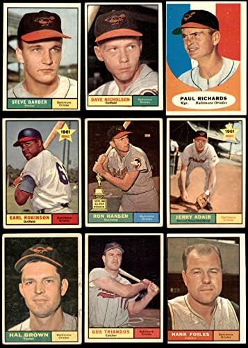 1961 Topps Baltimore Orioles Csapat készen áll Baltimore Orioles (Set) GD+ Orioles