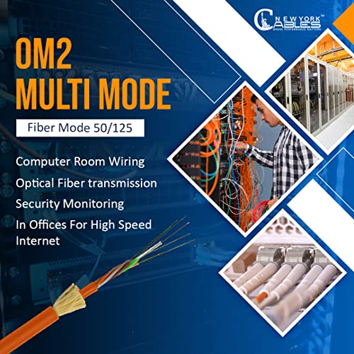 Optikai Patch Kábel | LC ST Multimódusú Duplex OM2 50/125 Ugró Kábel | 1M (3.28 ft) 10gb, Optikai Kábel (Narancssárga)