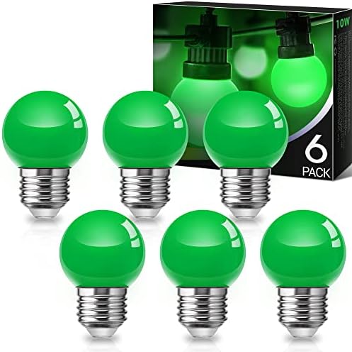 Briignite Zöld Izzó, Karácsonyi Fények, Zöld, G40 LED Színes Izzók Zöld 10W Egyenértékű, IP44 Vízálló String Izzók Kültéri, Karácsony,