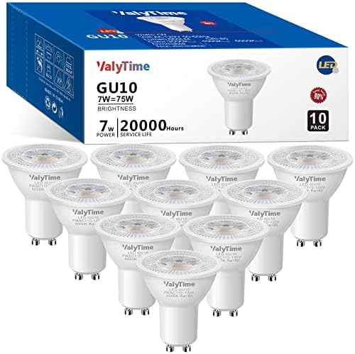 Valytime GU10 LED Izzó 7W (50W -60W-75W Egyenértékű) GU10 Alakú Halogén Izzó Csere 38° 120V 650Lm Nem szabályozható a Pálya Spot Világítás
