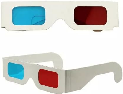 Hony 10 Pár 3D-s Papír Szemüveg Vörös-Cián Lencse Fehér Keret Anaglif Karton a 3D-s Film, Magazin, illetve Könyvek,Hajtogatott