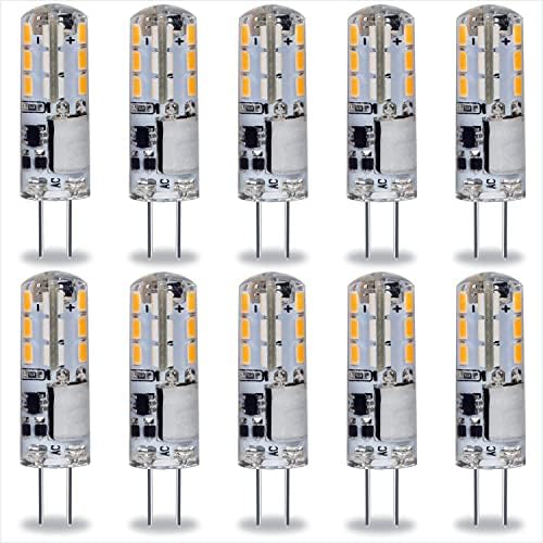 AIMEOKO G4 LED Izzó 12V (AC/DC) 2W Egyenértékű 10W-20W T3 Halogén Izzó,Puha, Meleg Fehér, 2700K, Nem szabályozható JC Bi-Pin G4 Bázis