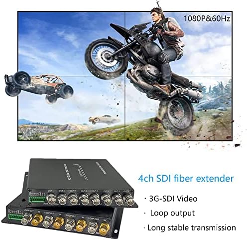 Steloproad 4 CSATORNA 3G-SDI Optikai Átalakító 1080P Adás Szinten SDI Videó Optikai Adó-vevő Hurok Kimenet 4 csatorna 3G-SDI Rost Extender