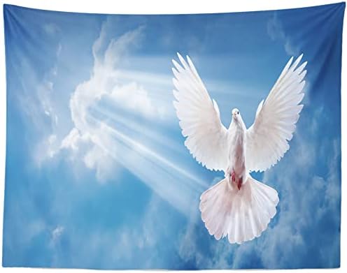 BELECO 5x3ft Szövet Béke Galamb, Háttérben a Szent Szellem Madár Jézus Krisztus Hátteret, Fényes Mennyei Fény, Kék Ég, Fehér