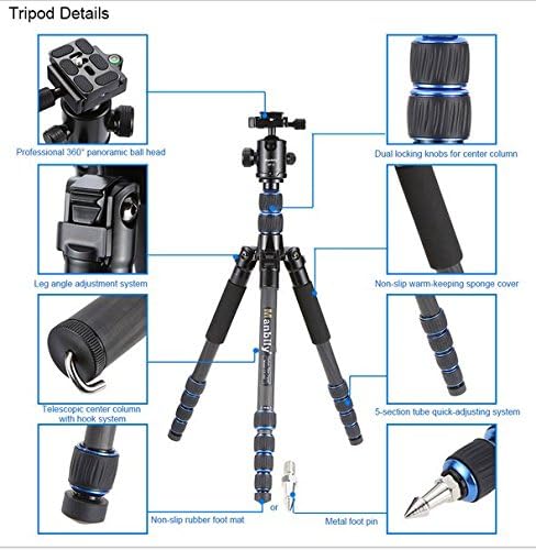 GOWE Szénszálas Állvány Kit Professional 5 részből Utazási Kamera háromlábú Állvány A KF-0 Labdát Fejét, Max 15 kg Terhelhetőség