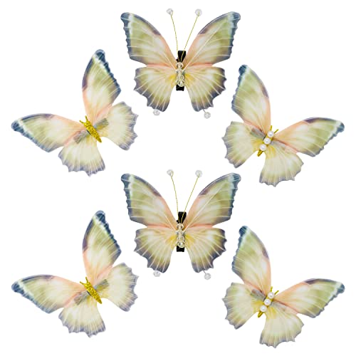 Honbay 6DB Nagy Pillangó Haj Klipek Szövet Pillangó Aligátor Haj Hajcsat Divat Haj Tartozékok a Nők, Lányok (3 Stílus)