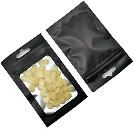100 Csomag Resealable Ablak Zipper Lock Táskák 3x4.7 inch(Felhasználható 2-es Méret.55x3.35 hüvelyk), Euro Lógni Lyuk Zip Élelmiszer