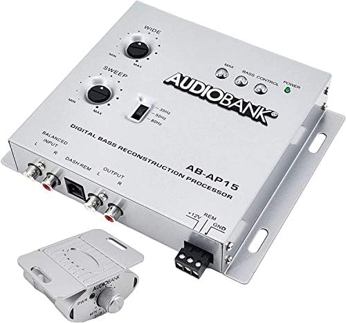 Audiobank AP15 -1/2 Din Car Audio Digitális Bass Processzor, Hang Restaurálás & Crossover Autós Mélysugárzó, Bass Gomb/Bemeneti