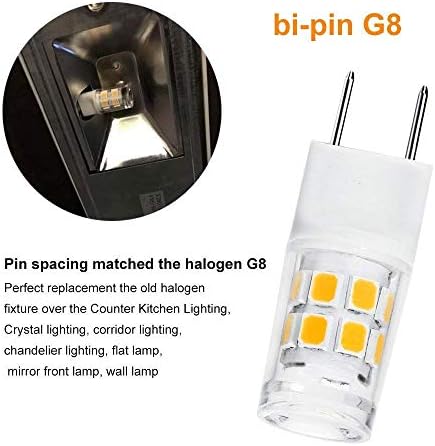 G8 Izzó 3 Watt Nappal Fehér T4 G8-Bázis Bi-pin-Xenon JCD Típus LED Halogén Izzó Csere,40W Halogén Egyenértékű,Pult Alatt Konyhai