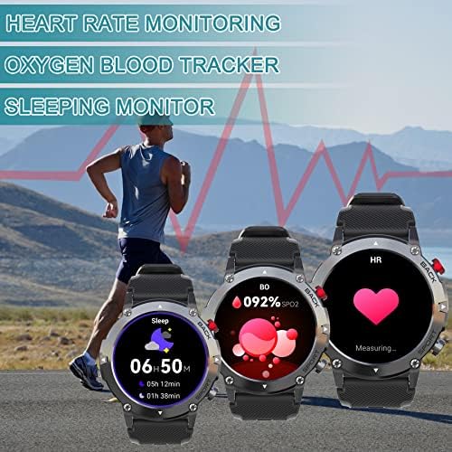 GAMSARO Katonai Okos Karóra Férfiaknak 1.32 HD Masszív Smartwatches a Hívásokat pulzusszám Vér Oxigén Monitor Fitness Vízálló Tracker