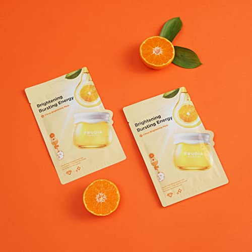 FRUDIA Citrus Brightening Maszk | koreai Maszk, bőrápolás Férfi & Nő | Brightening Maszk Lap w/Citrus Kivonat | koreai Lap Maszk Arcát