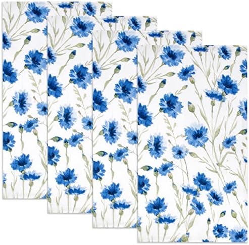 100 Kék Indián Poppy Virág Vendég Szalvéta Dekoratív kéztörlő Eldobható Papír Tavaszi Virágok Szalvétát Fürdőszoba Wc-mosdó Nyaralás,