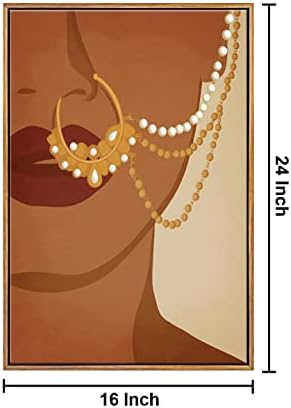 999Store úszó keret, arany orr gyűrű hölgy arca függőleges festmény a falon (Canvas_Golden Frame_16X24 Hüvelyk ) Golden087