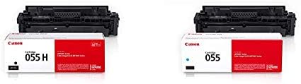 Eredeti Canon Toner, Patron 055 Fekete Nagy Kapacitású (3020C001) 1 Csomag & Eredeti Canon Toner, Patron 055 Cián (3015C001) 1 Csomag