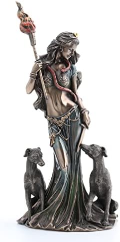 Veronese Design 13 3/8 Magas, Hideg Öntött Műgyanta Antik Bronz Kivitelben Hekaté görög Istennő, a Mágia, A Kutyák Szobor Figura
