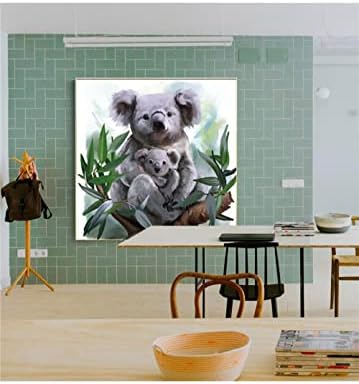 Kézzel Festett olajképek, Vászon, Nagy, Modern Állati Természet Aranyos Koala, Koala Baby Poszter Vászon Festmény Wall Art A