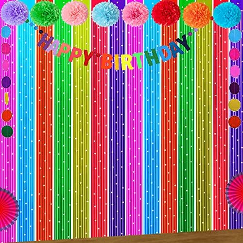 Színes Hátteret, Fiesta Hátsó Csepp Szalagok Rainbow Party Dekoráció Fólia béren kívüli Függöny Fotó Kellékek Ajtó Függöny