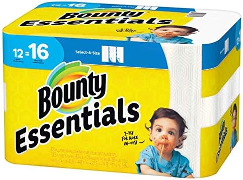 Bounty 74682 Essentials Válassza Ki-A-Méretű Kéztörlő, 2 Rétegű, 83 Lap/Tekercs, 12 Tekercs/Karton