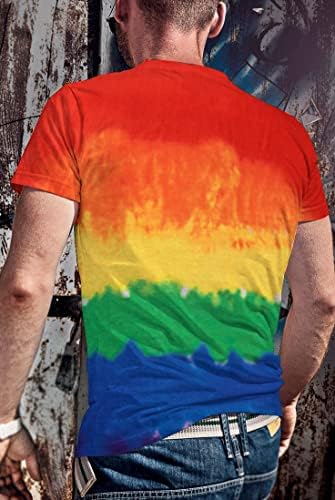 Férfi Szerelem Győz Ing Meleg Büszkeség Tshirt a Férfiak LMBT Szivárvány Zászló Tees Nyakkendő Festék Szivárvány Rövid Ujjú