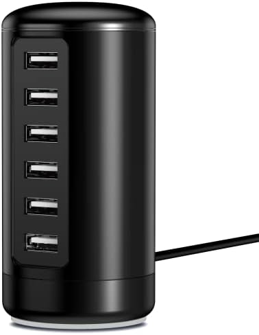 Asztali USB-Töltő Állomás, Egyetemes 6 Portok USB Töltő Okos Azonosító Technológia iPhone, iPad, Android, valamint Minden Más USB-Eszközök,