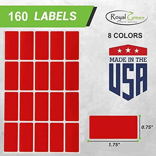 Királyi Zöld színkód Címkék Téglalap 1.57 inch x 0.75 centis Téglalap alakú Matrica, Piros/Zöld/Sárga/Rózsaszín/Lila/Narancs/Barna/Kék
