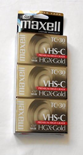 Maxell VHS-C, TC-30 HGX-Arany Kamera Videocassette (3pk)