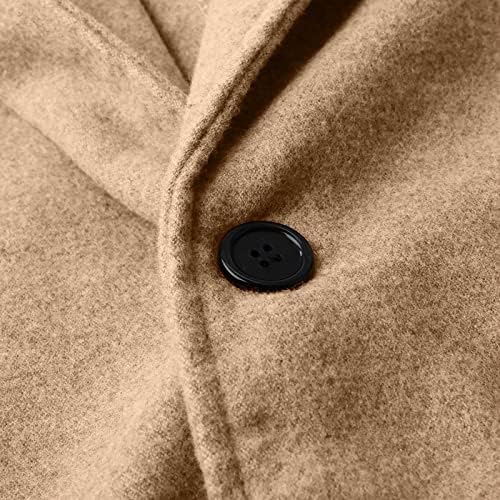 Férfi Téli Kabátok, Férfi Brit Stílus egyszínű Hosszú Kabát Divatos, Meleg Gyapjú Felöltő Kabát