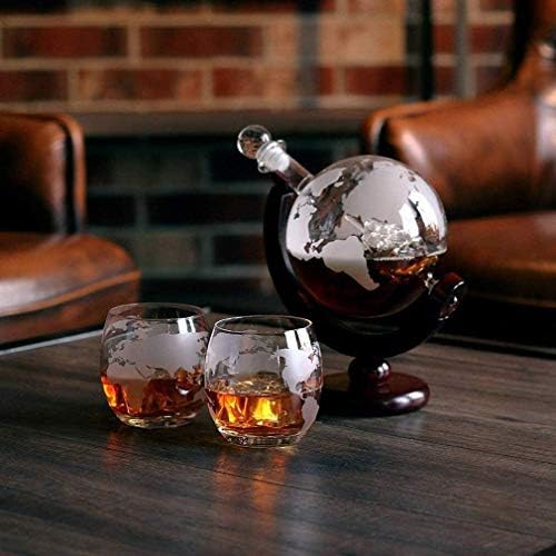 DEPILA whisky decantador Whiskey Globe Derítő Meghatározott Vésett Világ Világ Palack Vörös Bor, Szesz, Whisky, Vodka, 2