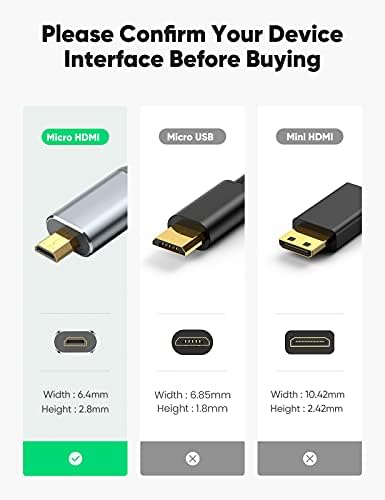 oldboytech 2 Csomag 4K-a Mikro HDMI-HDMI Kábel, Adapter, Exkluzív Alumínium Ötvözet Shell/Nylon Zsinór/Aranyozott (férfi Férfi)