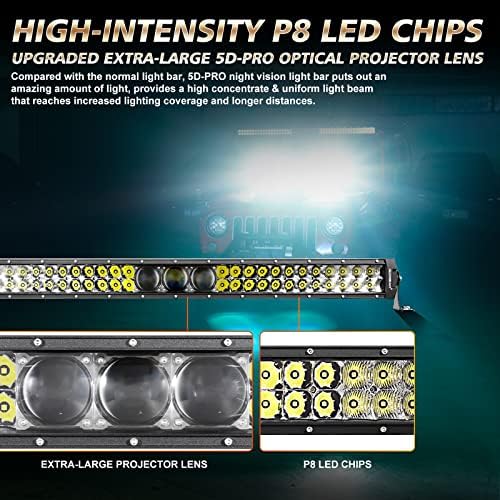 Auxbeam 32 Colos LED Bar Fény 270W Árvíz Helyszínen Combo LED Off Road LED Vízálló 5D PRO Lencse LED Világítás Vezetés közben