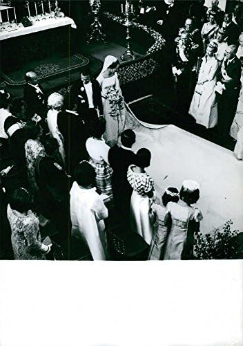 Vintage fotó, Henrik Herceg Hitvese, Dánia Margit II. Dánia az esküvői szertartás.