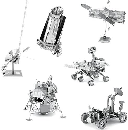 Fascinations Fém Föld Térben 3D-s, Fém Modell Kit-Hubble Teleszkóp - Apollo Lunar Rover - Apollo Hold-Module - Mars-Rover - Kepler Űrszonda