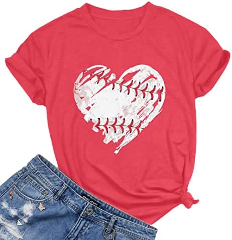 Baseball Ingek Női Baseball Szív Tee Játék Nap Grafikus Póló, Rövid Ujjú Ing