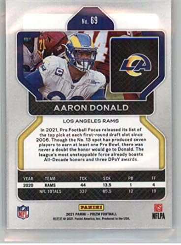 2021 Panini Prizm 69 Aaron Donald Los Angeles Rams NFL Labdarúgó-Trading Card