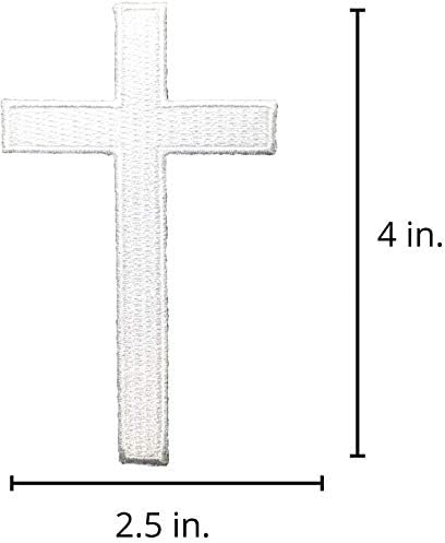 2 db Fehér Kereszt Patch - Keresztény Jézus Cross Motoros Teljesen Hímzett Vasalót/Varrni A Patch Applied