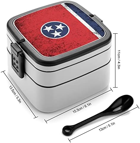 Tennessee-i Állami Zászló Bento Box Dupla Réteg All-in-One Rakható Ebéd Tartály Kanalat Piknik Munka, Utazás