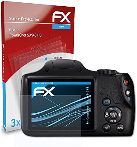 atFoliX Képernyő Védelem Film Kompatibilis Canon PowerShot SX540 HR-képernyővédő fólia, Ultra-Tiszta FX Védő Fólia (3X)