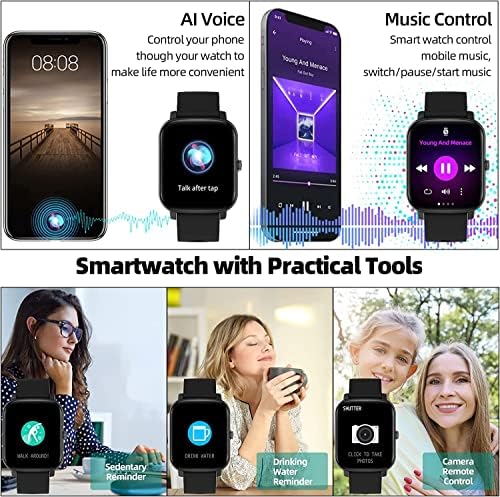 Intelligens Karóra a Hívás Fogadására/Dial Android Telefonok, iPhone Kompatibilis,Vízálló Fitness Óra pulzusmérő SpO2 Aludni Tracker hangvezérlés