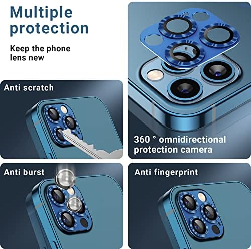 Korecase iPhone 12 Pro Max Kamera Lencséjét Védő Fém Edzett Üveg Kamera Fedél, Erős Tapadását Hátsó Lencse iPhone 12 Pro Max 6.7, Ezüst