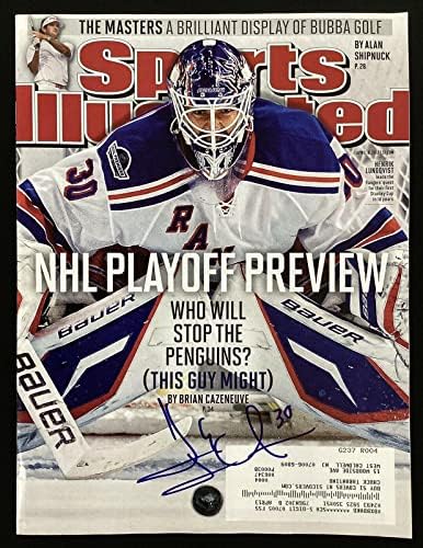 Henrik Lundqvist, Aláírt Sports Illustrated Mag 4/16/12 NY Rangers Autogramot SZÖVETSÉG - Dedikált NHL Magazinok