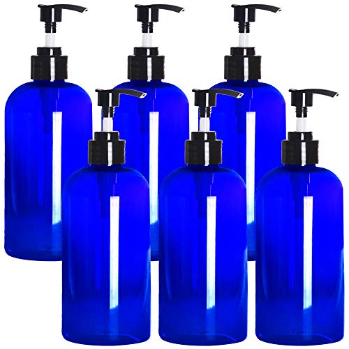 Youngever 6 Pack Kék Műanyag Szivattyú Üveg, Műanyag Újratölthető Szivattyú Üvegek Forgalmazása Krémek, Samponok, kézfertőtlenítő,